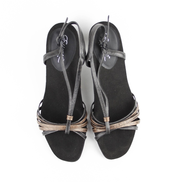 Aetrex Black and Tan Strappy Sandals - Picture 4 of 8